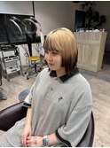 ぱつっとボブ 姫カット ルーツカラー ダブルカラー 長崎浜の町