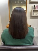 艶髪ストレート×ミディアム×アッシュブラウン×髪質改善