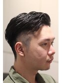 七三分け×ツーブロックスタイル