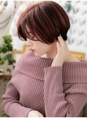 ★美髪チェリーレッド刈り上げマッシュショート20代30代40代★1