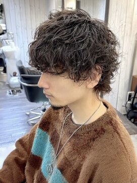 ネハス ナガオカ(nehus.nagaoka) パーマ/サーフカール/スパイキーショート/ブルーブラック