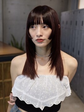 ドゥーア 代官山(Door) #姫カット#レイヤーカット#ワインレッド#ステアカット