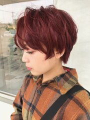 【NAiVE hair】レッドカラーショート