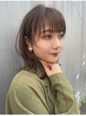 少し暗めの秋ベージュカラー【藤枝/髪質改善/デザインカラー】