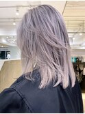 パープルホワイト_アースカラーくびれヘアツートン_ba374241