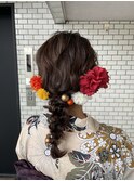 編みおろし たまねぎ 浴衣 お呼ばれ 結婚式 ヘアアレンジ