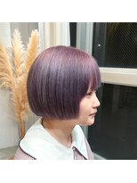 アクセヘアー 町田(acce hair)&nbsp;ピンクバイオレットのボブスタイル