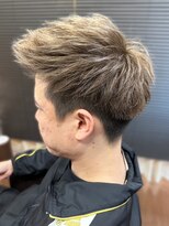 ヘアーメイク クーラ 行橋店(Hair make CURA)&nbsp;無造作マッシュメンズショート☆ツーブロックアッシュベージュ