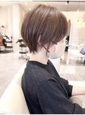 大人美人ショート/丸みショート/ショート/ハイライト/ベージュ