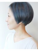 【morio原宿】刈り上げハンサムショート　ネイビーハイライト