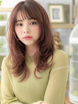 カバーヘア ブリス 志木南口駅前店(COVER HAIR bliss) ミルクティーピンク外国人風ウルフレイヤーc5志木20代30代40代