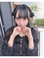 ポプルス(popls) 透明感ブルーブラックひつじヘア/20代/髪質改善/ウルフカット