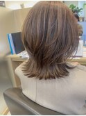 ≪軽やかで柔らかい♪≫くびれヘアミディアム×オレンジベージュ