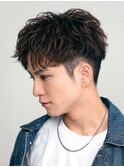 渋谷スパイキーショートパーマツイストスパイラルパーマ強め30代