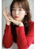 ロングレイヤーグレージュ美肌カラー韓国風バウンシーカール