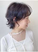 【morio原宿】ウルフパーマショート外はねパーマ前髪あり
