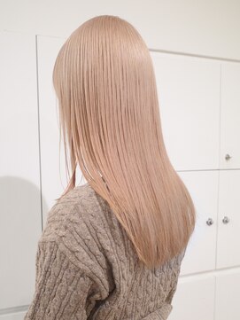 ミルクティーベージュ ブリーチ2回 暗染め履歴から ケアブリーチ