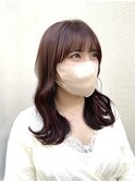 【韓国風】ピンクブラウンカラーくびれレイヤー