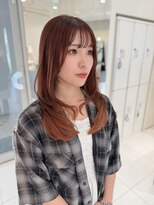 ステラ ヘア デザイン サロン(STELLA hair design salon)&nbsp;顔周りが可愛いレイヤー　アプリコットカラー　【杉若】