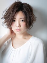 カバーヘアアンドスパ ブリス 浦和(COVER HAIR&SPA bliss)&nbsp;かきあげ前髪xココアブラウンのアシンメトリーx浦和30代40代50代