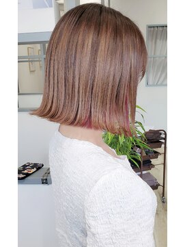 アイル(I'll) 【Hair Make I`ll 奈良】　パツボブ×インナーピーチ