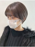 マッシュショートベージュ_外ハネボブセクションカラー_ba377281