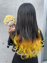 オタクヘア 渋谷(OTAKU HAIR) 黄色グラデーション[前髪 マチルダボブ ピンクベージュ]渋谷駅