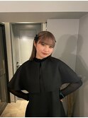 フルバングレッドブラウン似合わせカットカルマパーマ