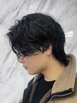 メンズヘアセンス 渋谷(MEN'S HAIR SENSE) アッシュブラック センターパート スパイラルパーマ