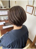 ショートカット/白髪ぼかしハイライト/ベージュカラー
