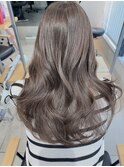 グレージュ　暗髪　透明感カラー　ブリーチなし