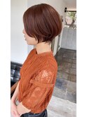 ショートボブ × オレンジブラウン