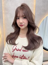 ルノン シェリー(LUNON cheliy) ホワイトグレージュミニウルフチェリーブラウンデジタルパーマ