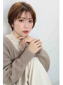ナチュラルショートミニウルフチェリーブラウン20代30代40代50代