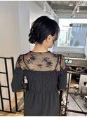 20代30代◎結婚式アッシュカラーこなれ大人まとめ髪シニヨン