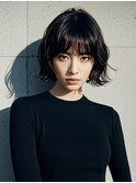 外ハネボブ40代タッセルボブグラデーションカラーヘアカラー