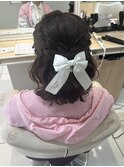 ボブ☆編み込みハーフアップ
