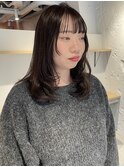 【松本咲花】ミディアムレイヤーハッシュカットアッシュブラウン