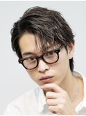 原宿ソフトツイストスパイラルパーマメンズカットアップバング