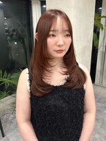 ホワイト(WHITE) 縮毛矯正 髪質改善カラー ロングレイヤー オレンジブラウン
