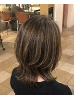 ヘアメイク フレンシア(hair make flencia)&nbsp;くびれラインと立体感カラーのくびれミディアム【432スタイル】