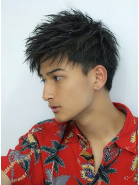 リップスヘアー 銀座(LIPPS hair) ルーズスパイキーショート イメチェン オールバック 刈り上げ