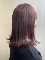 ヘアー アイス 御器所本店(HAIR ICI) チェリーレッド × ストレート