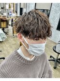 波巻きパーマ×ツーブロックマッシュ/無造作マッシュ