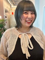 パーク 福岡天神西通り店(parc)&nbsp;オリーブカラーハイトーンカラーレイヤーカットオリーブベージュ