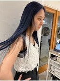 ネイビーブルーハイトーンウルフレイヤーロングブリーチ渋谷