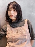：顔周りレイヤー×ラベンダーブラウン：