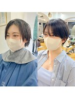 キミトヘアデザインアンドスパ(Kimito Hair design&spa)&nbsp;マッシュショート　刈り上げショート　ブルーカラー