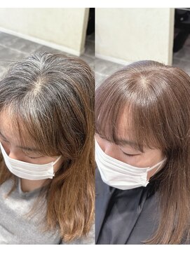 白髪率40%  アッシュベージュ