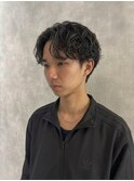 メンズツーブロックメンズパーマ波巻きツイストスパイラル